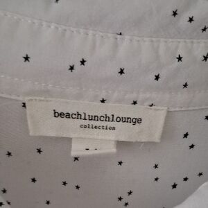 BEACH LUNCH LOUNGE Starry White Button Down Shirt